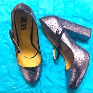 GLITERY, PLATFORM, HIGH HEELS